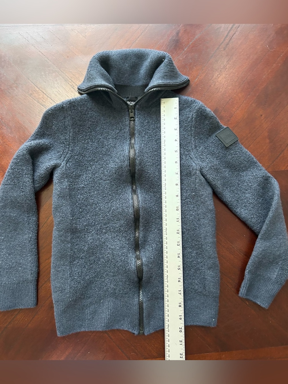 Boss Kids Charcoal Gray Full-Zip Knit Jacket size L - Picture 3 of 7